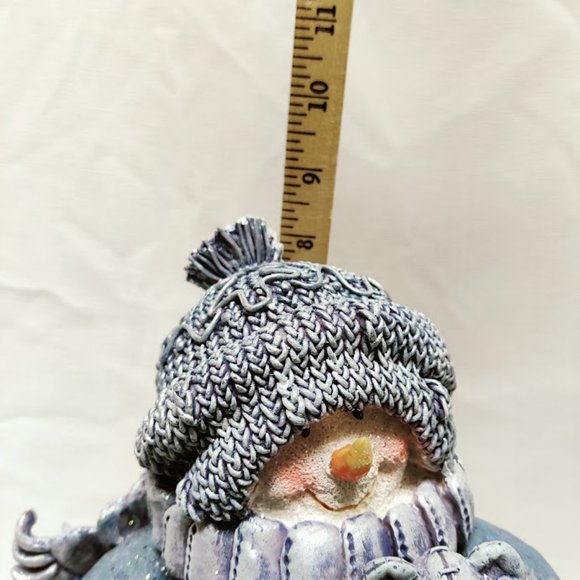 Young’s Snowman resin figurine, with Teddy Bear, Blue, #90487, original box - Picture 10 of 10